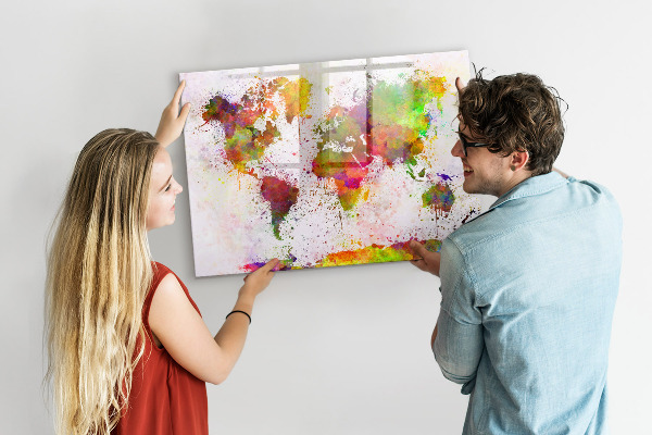 Lavagna magnetica scrivibile Mappa colorata con punti fotografici