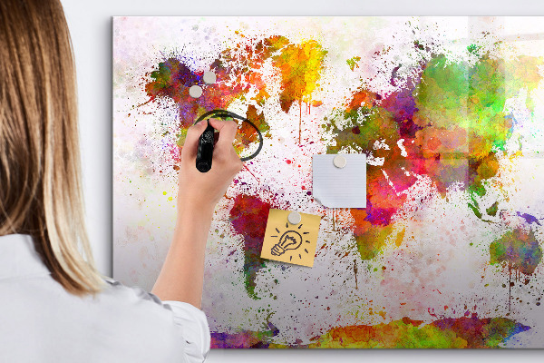 Lavagna magnetica scrivibile Mappa colorata con punti fotografici