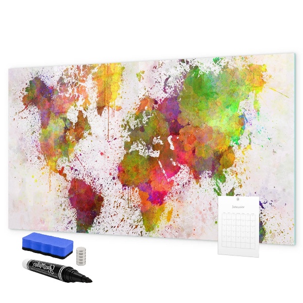 Lavagna magnetica scrivibile Mappa colorata con punti fotografici