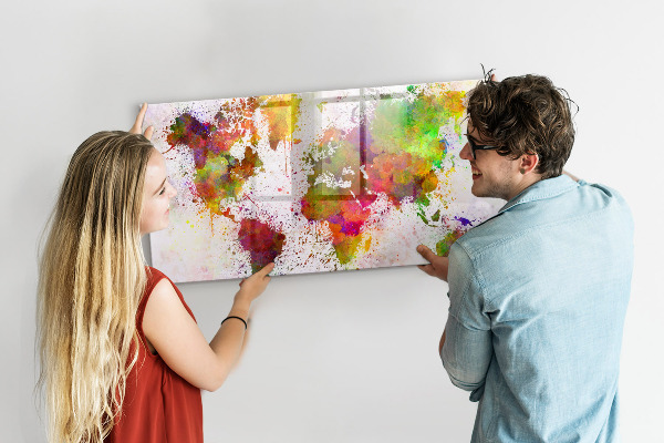 Lavagna magnetica scrivibile Mappa colorata con punti fotografici