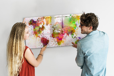 Lavagna magnetica scrivibile Mappa colorata con punti fotografici
