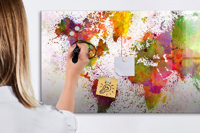 Lavagna magnetica scrivibile Mappa colorata con punti fotografici