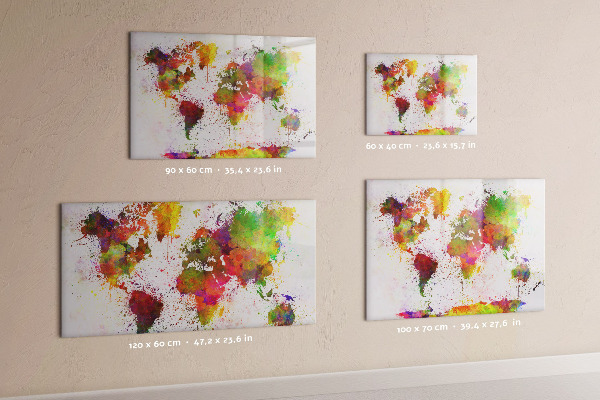 Lavagna magnetica scrivibile Mappa colorata con punti fotografici