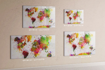 Lavagna magnetica scrivibile Mappa colorata con punti fotografici