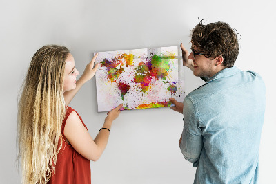 Lavagna magnetica scrivibile Mappa colorata con punti fotografici