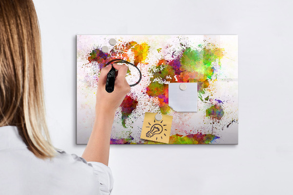 Lavagna magnetica scrivibile Mappa colorata con punti fotografici
