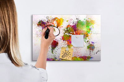 Lavagna magnetica scrivibile Mappa colorata con punti fotografici