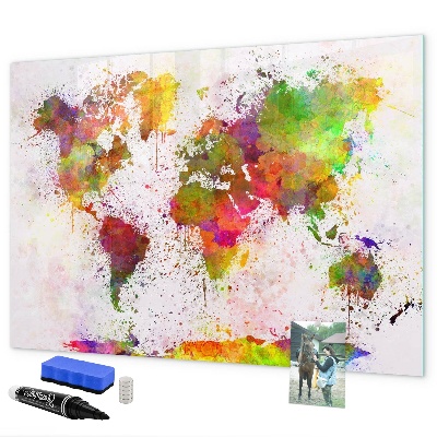 Lavagna magnetica scrivibile Mappa colorata con punti fotografici