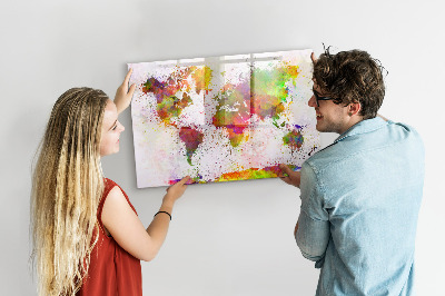 Lavagna magnetica scrivibile Mappa colorata con punti fotografici