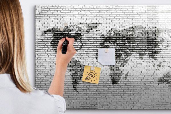 Lavagna magnetica con pennarelli Mappa interattiva per la visualizzazione di foto