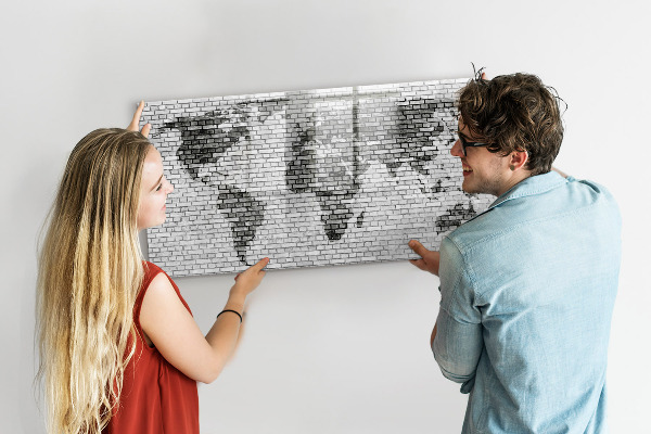 Lavagna magnetica con pennarelli Mappa interattiva per la visualizzazione di foto