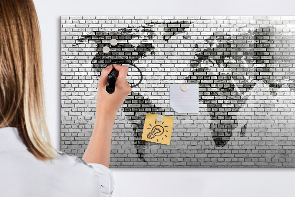 Lavagna magnetica con pennarelli Mappa interattiva per la visualizzazione di foto