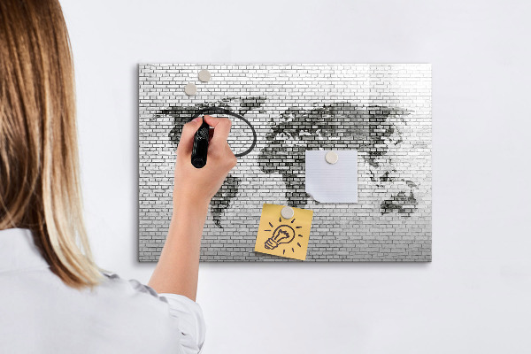 Lavagna magnetica con pennarelli Mappa interattiva per la visualizzazione di foto