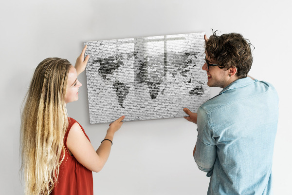 Lavagna magnetica con pennarelli Mappa interattiva per la visualizzazione di foto