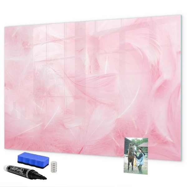 Lavagna magnetica con pennarelli Lavagna rosa per appunti e foto