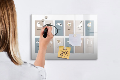 Lavagna magnetica scrivibile Un calendario creativo per ogni stagione.