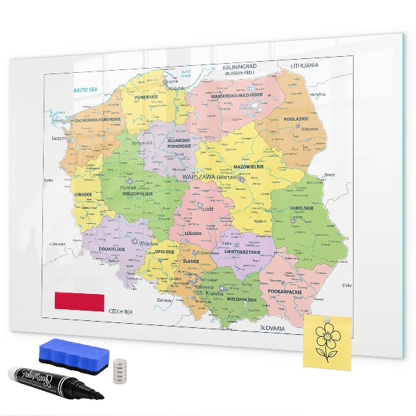 Lavagna magnetica scrivibile Mappa interattiva con i luoghi della memoria