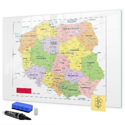 Lavagna magnetica scrivibile Mappa interattiva con i luoghi della memoria