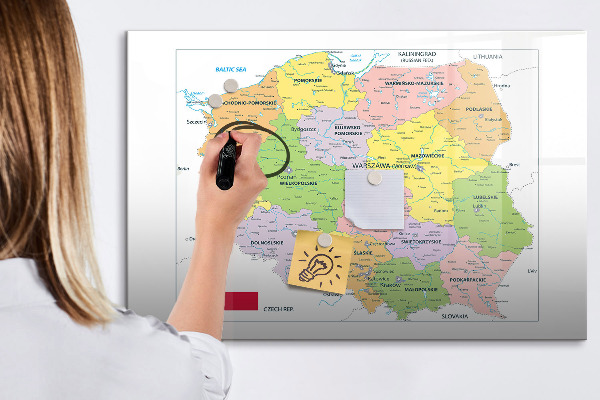 Lavagna magnetica scrivibile Mappa interattiva con i luoghi della memoria