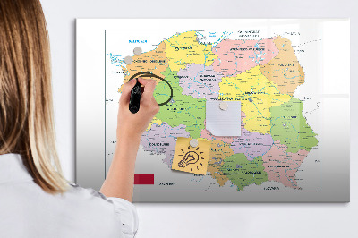 Lavagna magnetica scrivibile Mappa interattiva con i luoghi della memoria