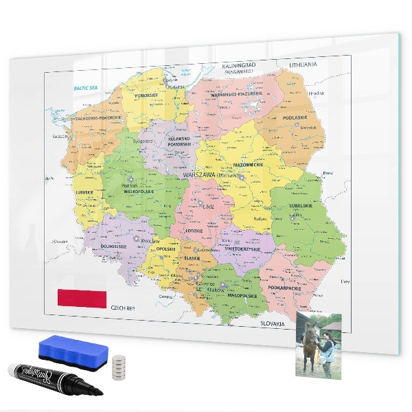 Lavagna magnetica scrivibile Mappa interattiva con i luoghi della memoria