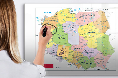 Lavagna magnetica scrivibile Mappa interattiva con i luoghi della memoria