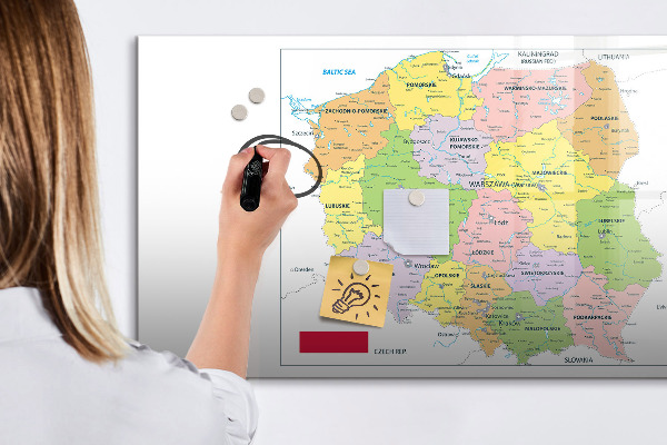Lavagna magnetica scrivibile Mappa interattiva con i luoghi della memoria