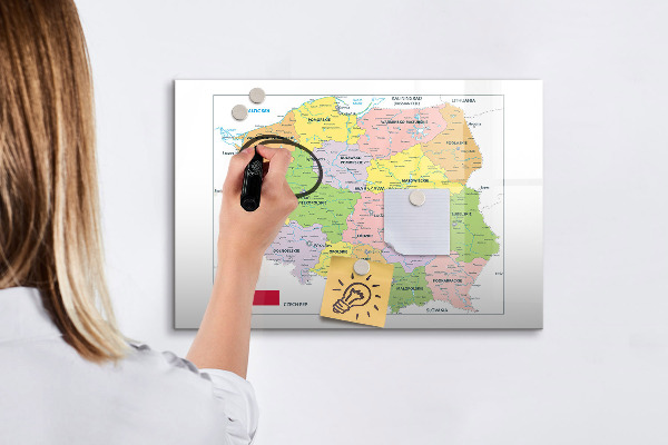 Lavagna magnetica scrivibile Mappa interattiva con i luoghi della memoria