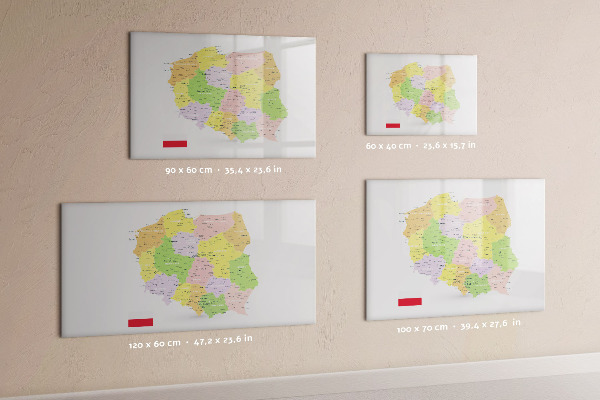 Lavagna magnetica con pennarelli Mappa interattiva della Polonia personalizzazione