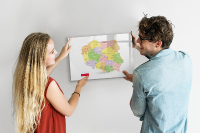 Lavagna magnetica con pennarelli Mappa interattiva della Polonia personalizzazione