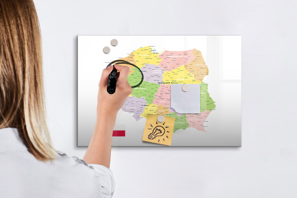 Lavagna magnetica con pennarelli Mappa interattiva della Polonia personalizzazione
