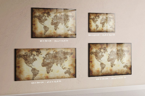 Lavagna magnetica scrivibile Mappa del mondo con indicazione delle posizioni delle foto