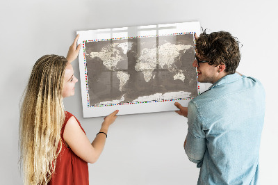 Lavagna magnetica con pennarelli Mappa interattiva per ricordi e appunti