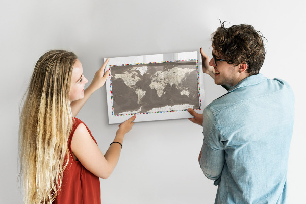 Lavagna magnetica con pennarelli Mappa interattiva per ricordi e appunti