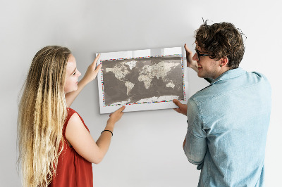 Lavagna magnetica con pennarelli Mappa interattiva per ricordi e appunti