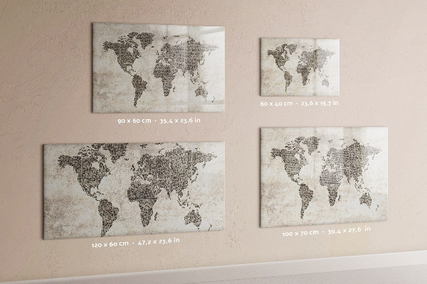 Lavagna magnetica scrivibile Mappa del mondo con indicazione delle posizioni delle foto