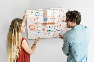 Lavagna magnetica scrivibile Ispirazione creativa e tabella degli obiettivi