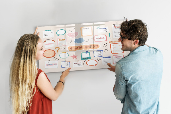 Lavagna magnetica scrivibile Ispirazione creativa e tabella degli obiettivi