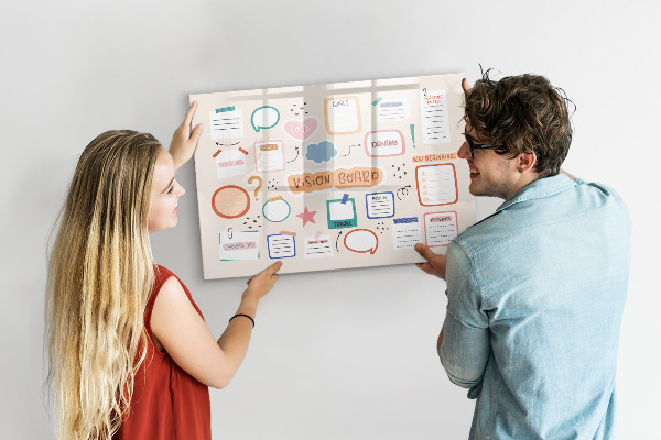 Lavagna magnetica scrivibile Ispirazione creativa e tabella degli obiettivi