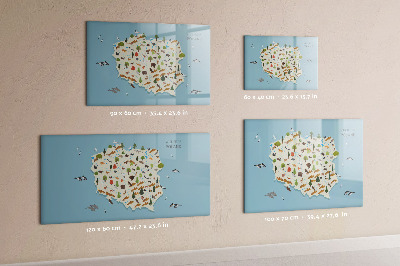 Lavagna magnetica con pennarelli Mappa naturalistica della Polonia con i luoghi ideali per scattare foto.