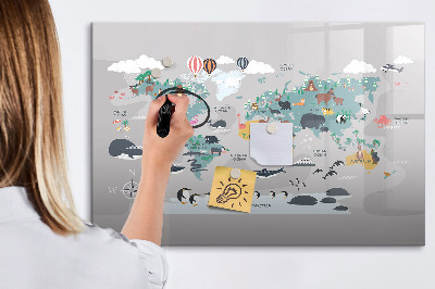 Lavagna magnetica scrivibile Mappa avventura con luoghi da scoprire