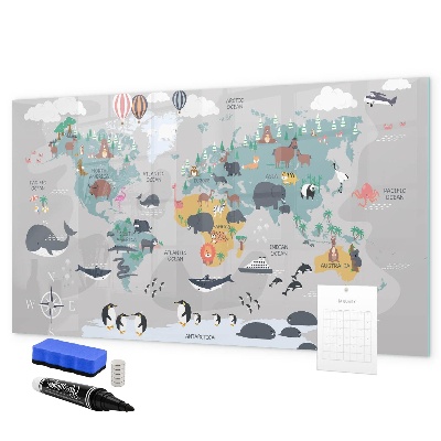 Lavagna magnetica scrivibile Mappa avventura con luoghi da scoprire