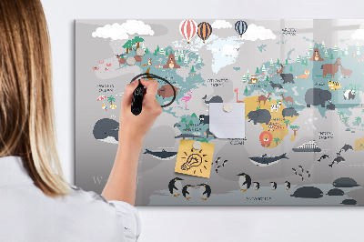Lavagna magnetica scrivibile Mappa avventura con luoghi da scoprire