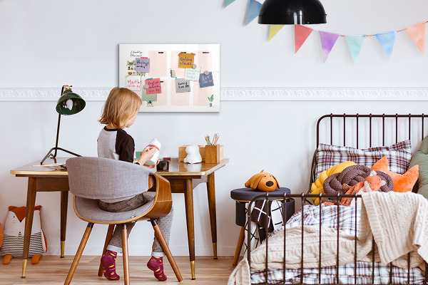 Lavagna magnetica scrivibile Agenda settimanale con spazio per le foto