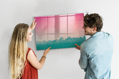 Lavagna magnetica scrivibile Una lavagna colorata per appunti e foto.