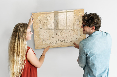 Lavagna magnetica con pennarelli Mappa del mondo con foto e accessori