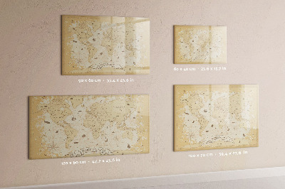 Lavagna magnetica con pennarelli Mappa del mondo con foto e accessori