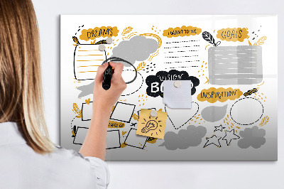 Lavagna magnetica scrivibile Una vision board per realizzare i tuoi sogni.