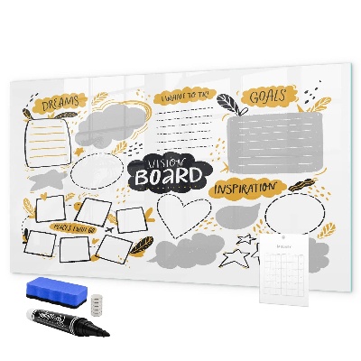 Lavagna magnetica scrivibile Una vision board per realizzare i tuoi sogni.