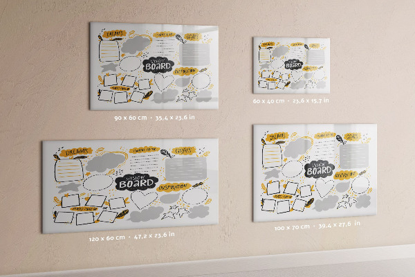 Lavagna magnetica scrivibile Una vision board per realizzare i tuoi sogni.